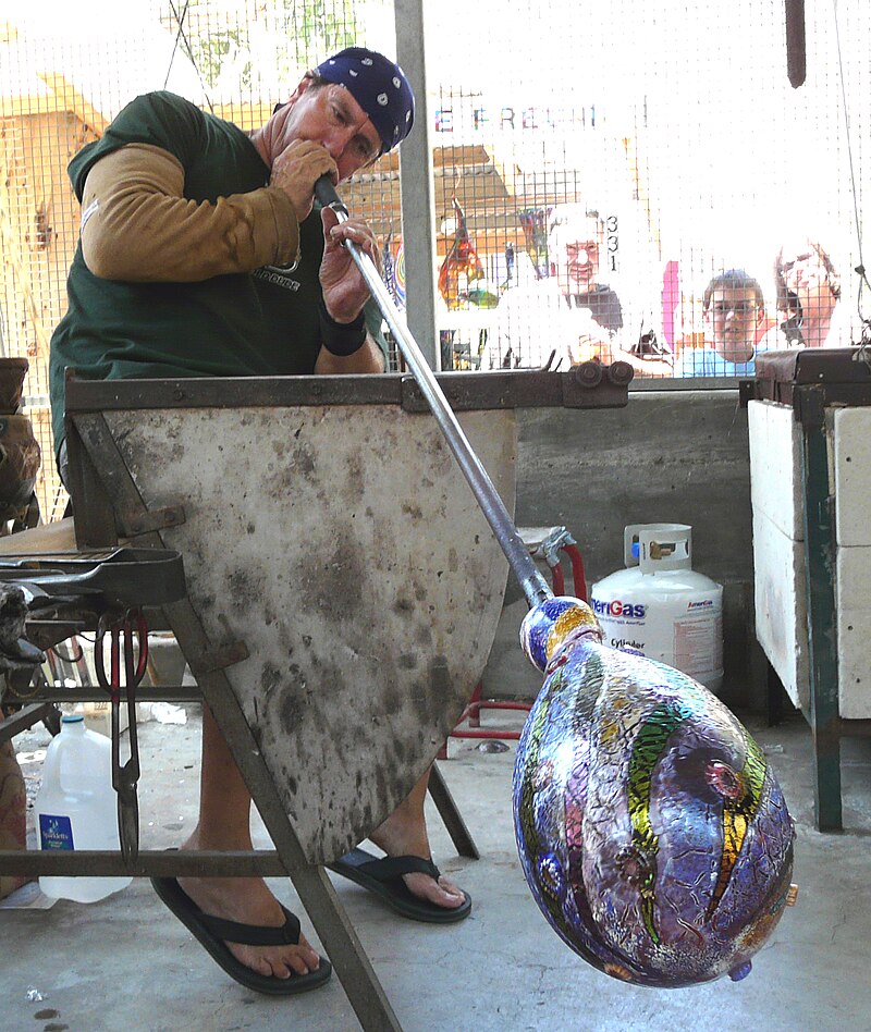 Glass blowing at the Sawdust Art Festival in Laguna Beach